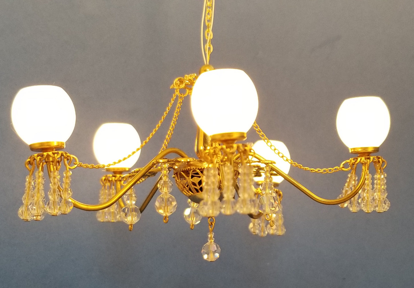 Elegant 5 Arm Chandelier With Crystals, LED