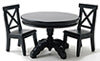 Black Pedestal Table With 2 Chairs