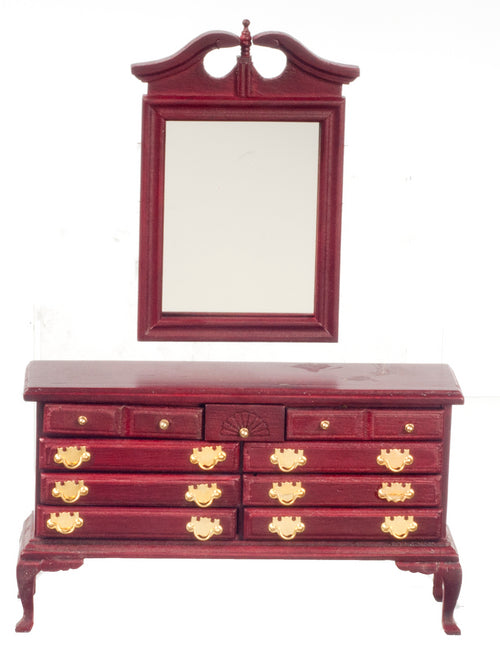 Dresser With Mirror, Mahogany, 2pc