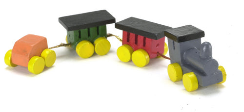 Wood Train Set, 4pcs, Colored