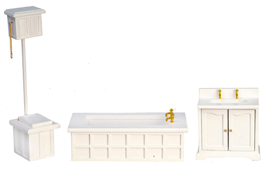 Victorian Bathroom Set, 3pc, White