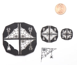 1/4" Scale Corner Spider Webs With Spiders