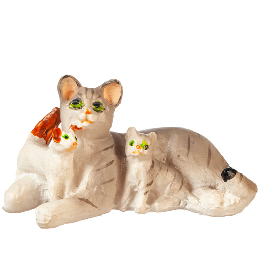 Cat with Kittens, Gray