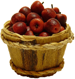 Bushel Basket of Red Apples