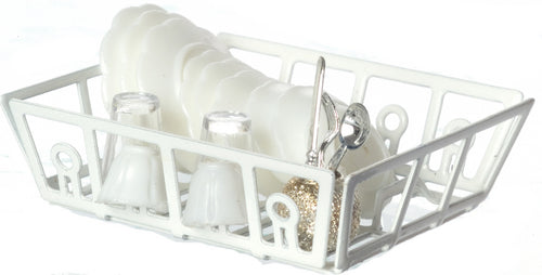 Dish Drainer Filled, White