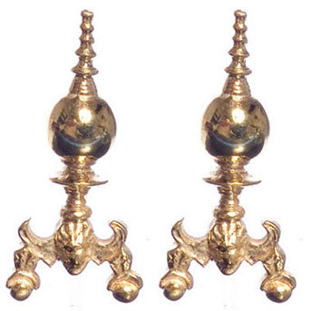 Georgian Andirons, Brass, Pair