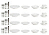 White Dishes & Silver, 40pc