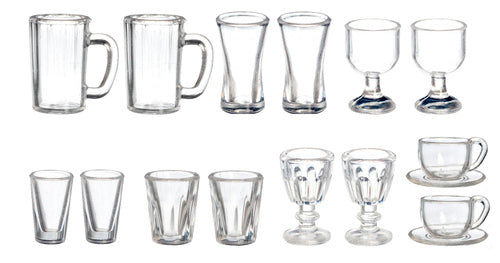 Kitchen Dining Glasses, Assorted, 16pcs