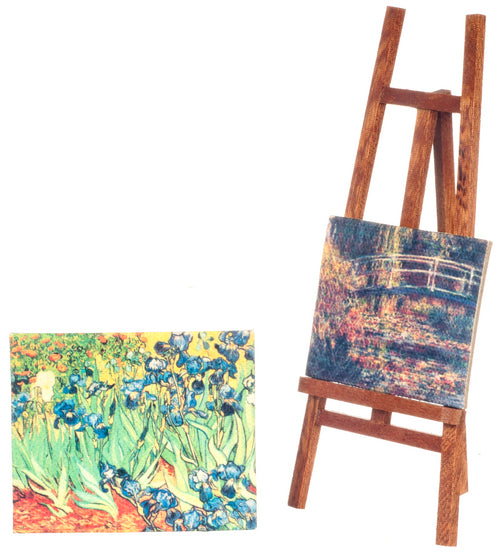 Easel with 2 Canvas Painting