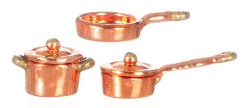 1/2" Scale Copper Casserole Set/5