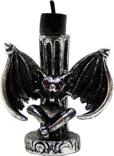 Gargoyle Candle Holder with Black Flame Candle