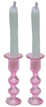 2 Candles & Pink Candlesticks