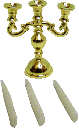 Gold Candelabra with Candles