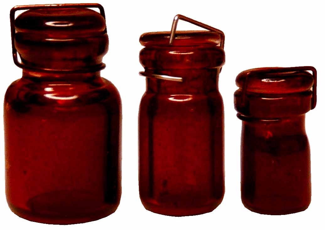 Canning Jars, 3pc, Burnt Red