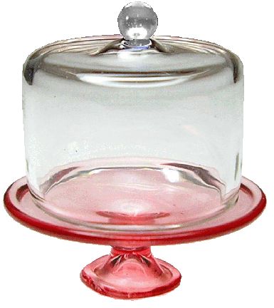 Pink Glass Cake Stand On Pedest