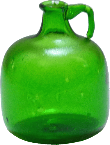 Green Glass Jug with Handles, Large