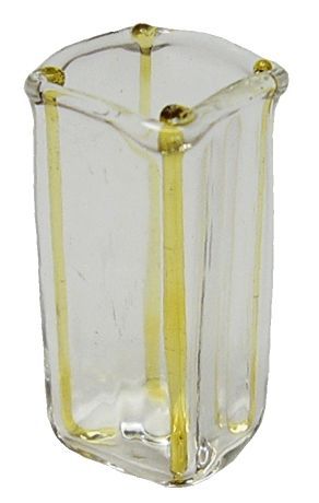 Amber Striped Square Vase, Glass