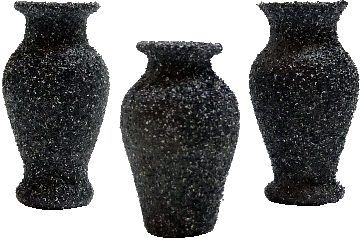 3 Granite Textured Glass Vases