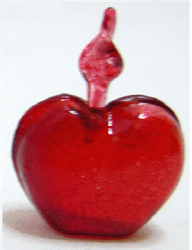 Red Glass Heart with Red Glass Topper