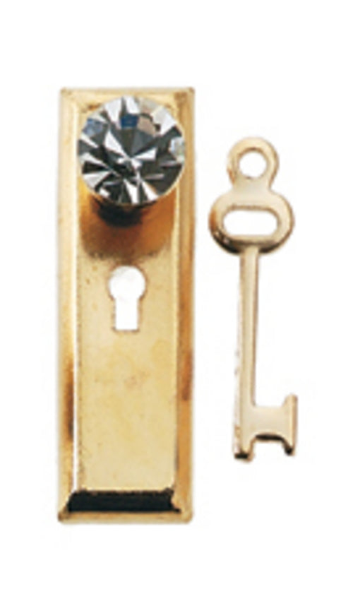 CCE659, Brass Crystal Knob Plate, 2pc