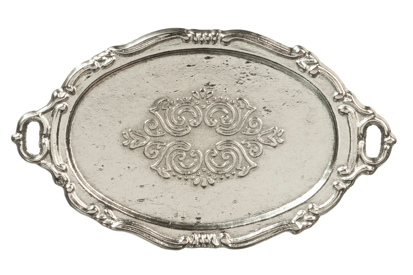 Oval Platter With Handles, Silver