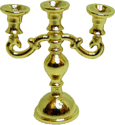 3 Arm Gold Candelabra