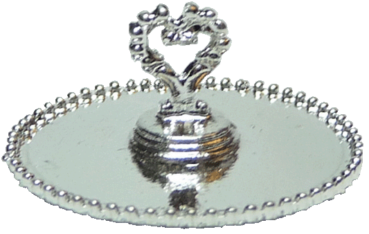 Silver Tray Heart Handle