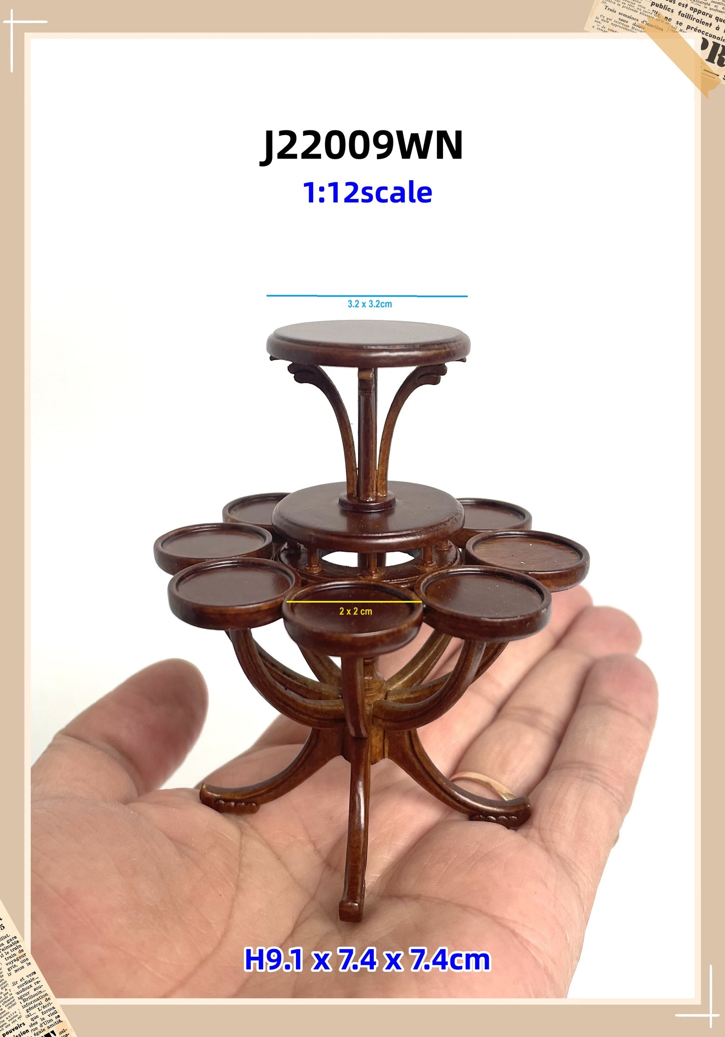 Art Nouveau Tiered Plant Stand, New Walnut