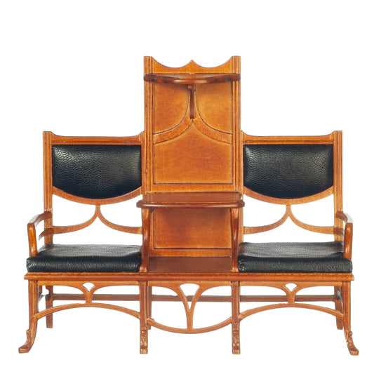 Art Nouveau Conversation Chair, Walnut