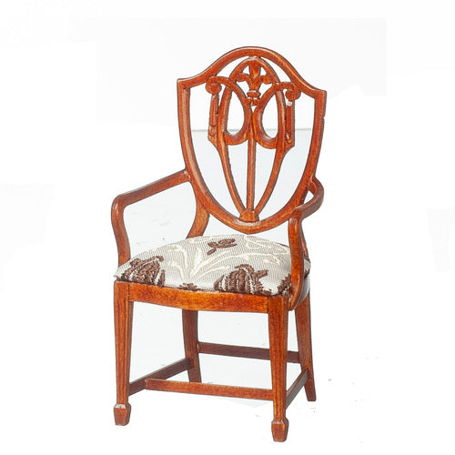 Edwardian Hepple white Arm Chair, Walnut