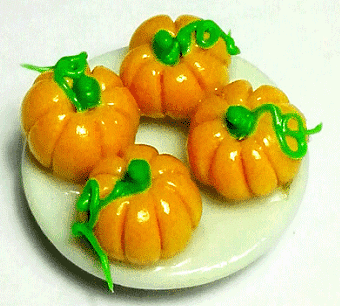 Halloween Petit Fours On Plate, Pumpkin