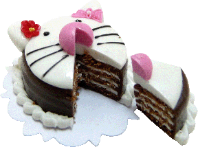 Kitty Cake with Slice