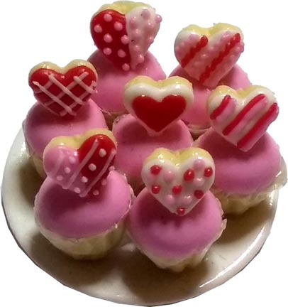 Valentine Cupcakes on Plate