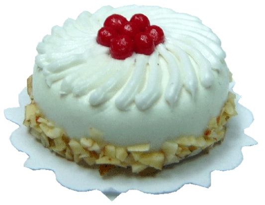 Nut Ringed Cream Cake with Cherries