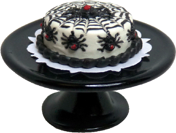 Spider Cake On Black Cake Plate