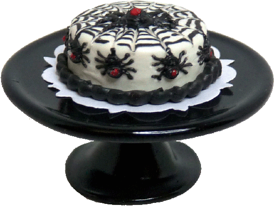 Spider Cake On Black Cake Plate