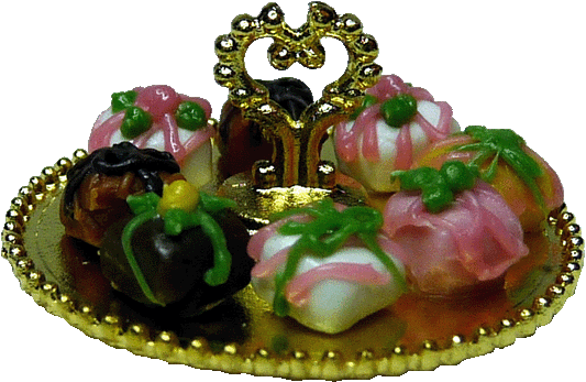 Gold Tray with Petit Fours