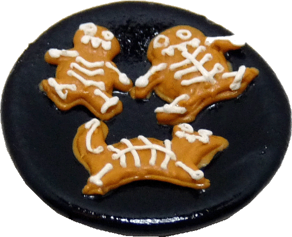 Skeleton Halloween Cookies On Plate