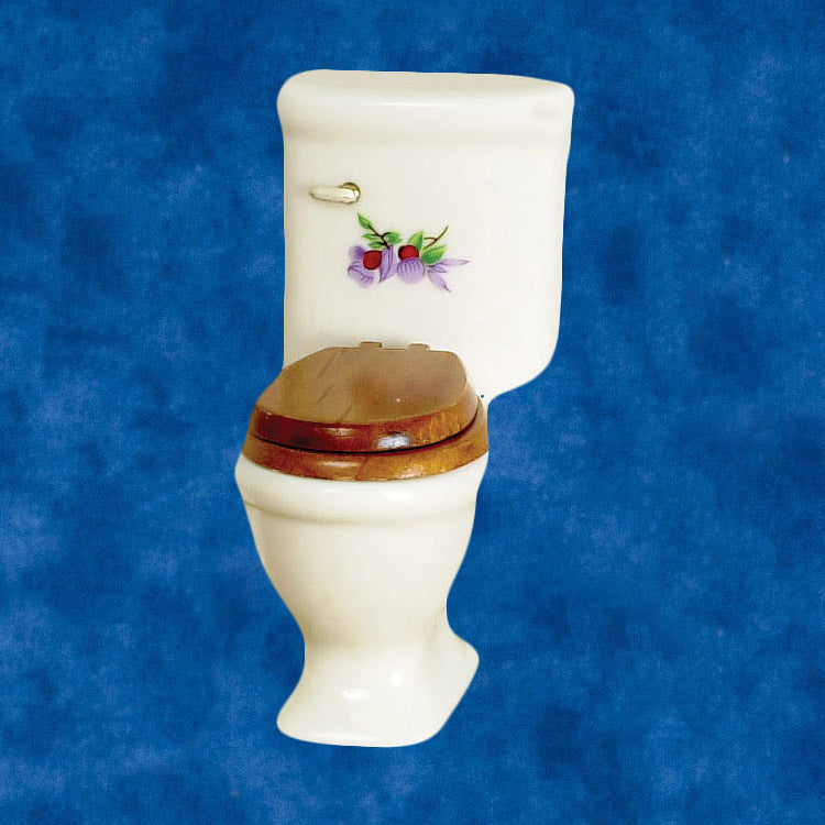 Toilet With Purple Floral Decal