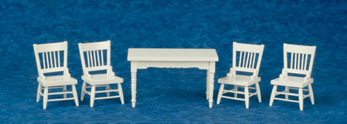 Table & Chair Set, White, 5pc