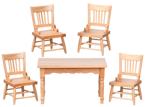 Kitchen Table with 4 Chairs, Oak