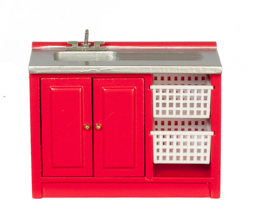 Modern Laundry Sink, Red