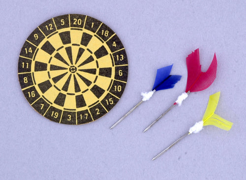 Dart Board with Darts
