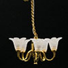 5 Arm Tulip White Shade Chandelier With Wand