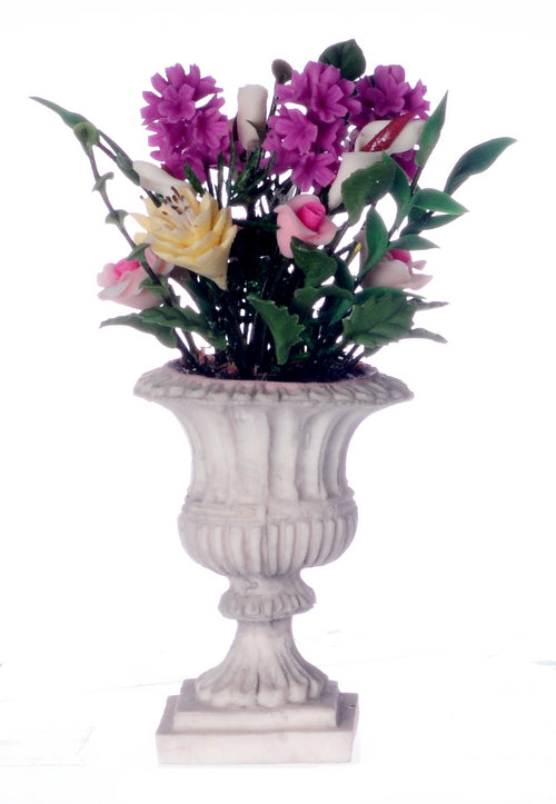 Grand Floral Arrangement In Gray Urn