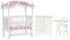 Canopy Crib Set, White, 3pc