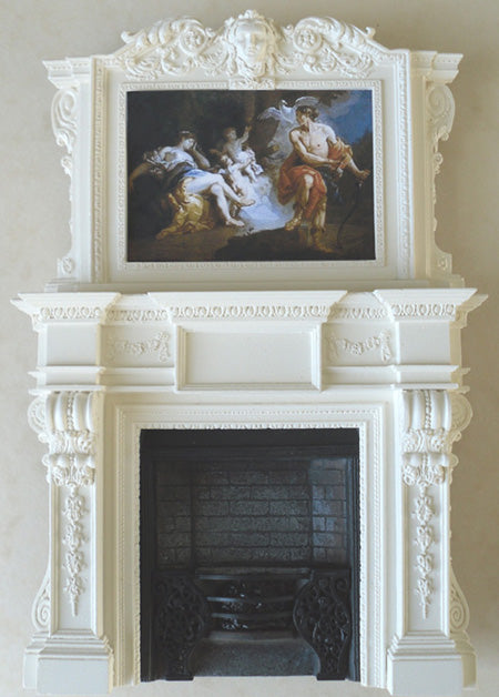 Georgian White Fireplace Set,3pc