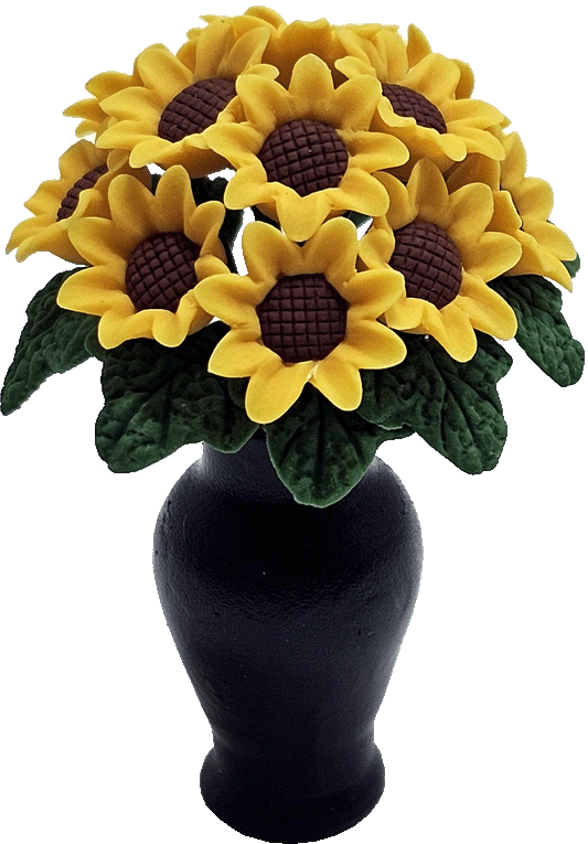 Sunflowers In A Black Vase