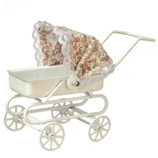 Baby Carriage With Tilt Top, White