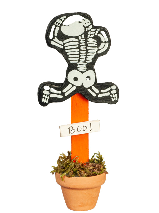 Skeleton Porch Pot